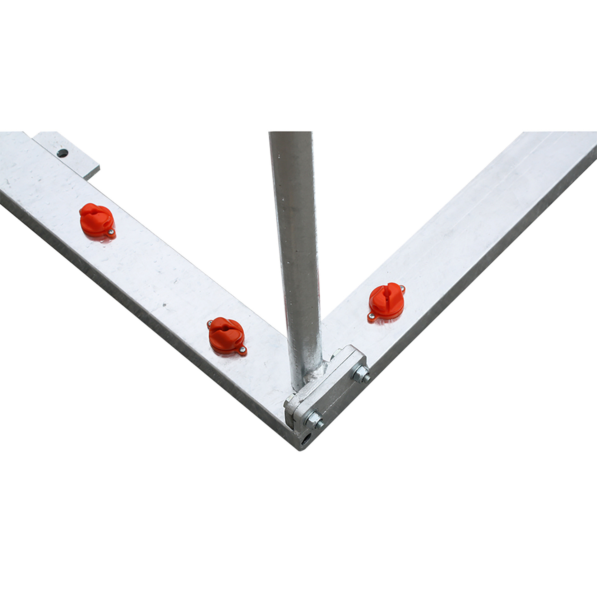 JUEGO PORTERÍAS GALVANIZADAS FÚTBOL SALA/BALONMANO METÁLICAS TRASLADABLES 80X80MM CON BASE 80X40MM - Imagen 4